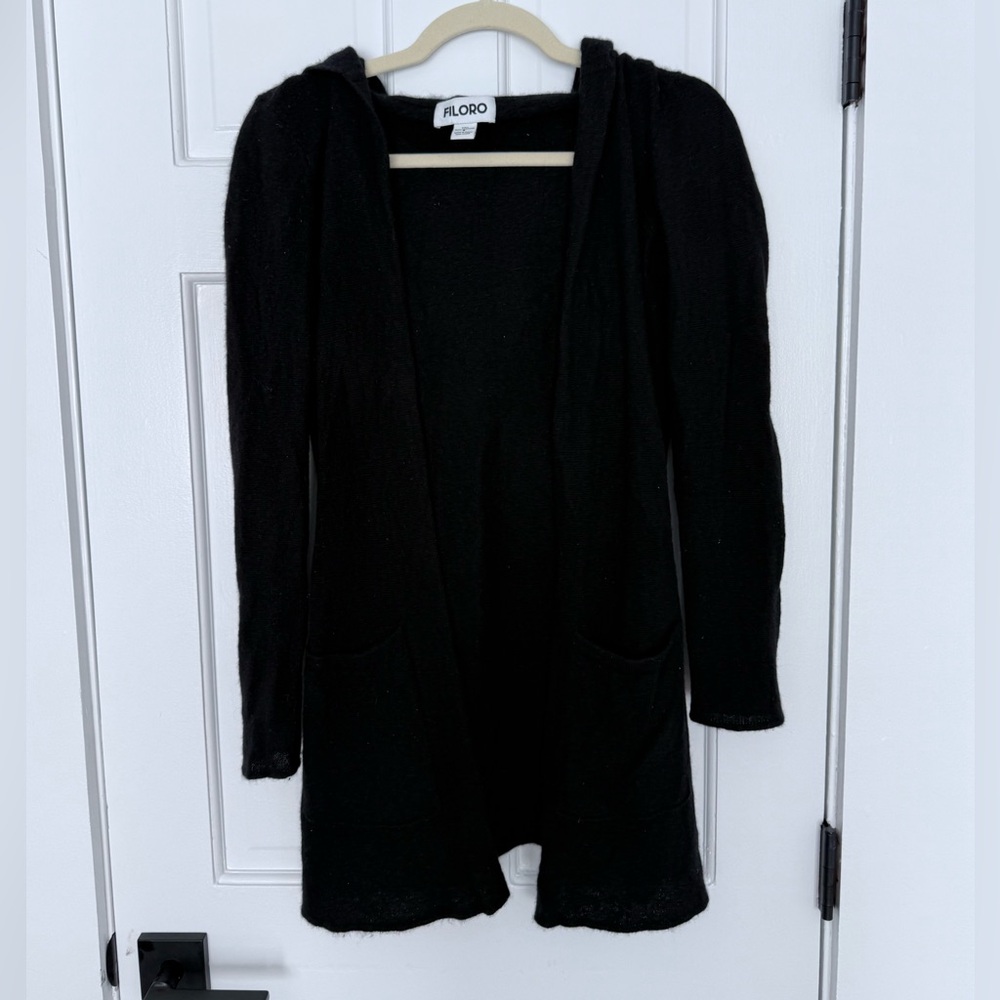 FILORO Piper Hooded Cardigan - black, size S